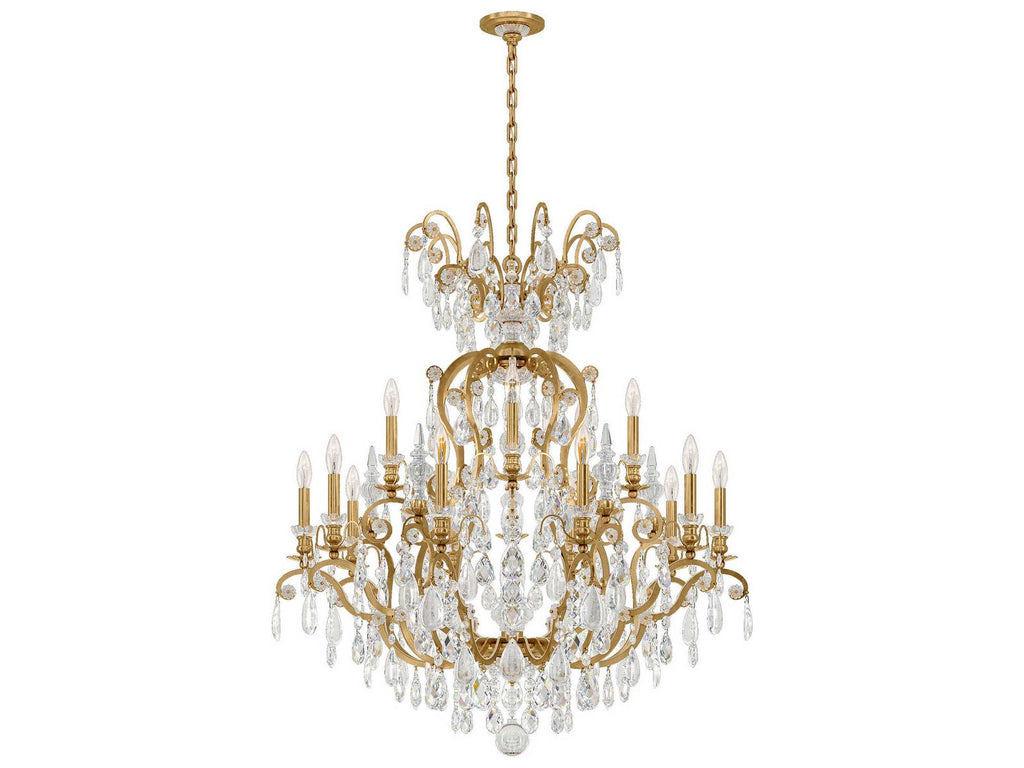 Schonbek 16-Light Renaissance Rock Crystal Candelabra Chandelier with Quartz Crystal