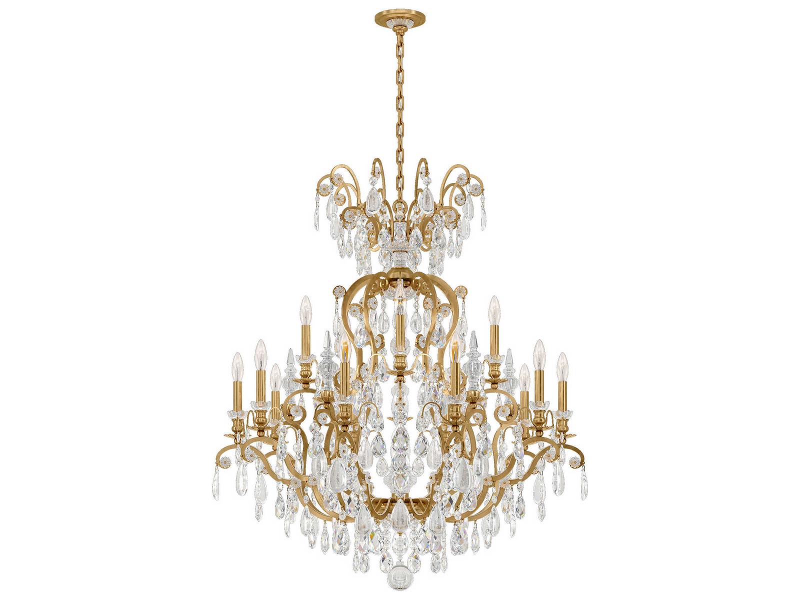 Schonbek 16-Light Renaissance Rock Crystal Candelabra Chandelier with Quartz Crystal