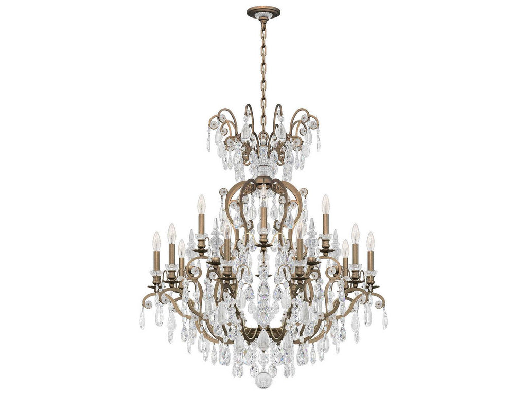 Schonbek 16-Light Renaissance Rock Crystal Candelabra Chandelier with Quartz Crystal