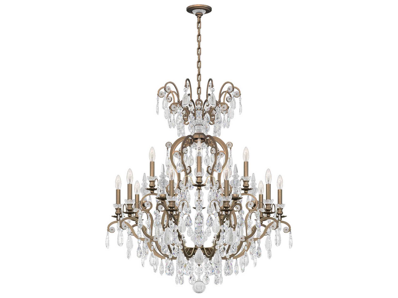 Schonbek 16-Light Renaissance Rock Crystal Candelabra Chandelier with Quartz Crystal