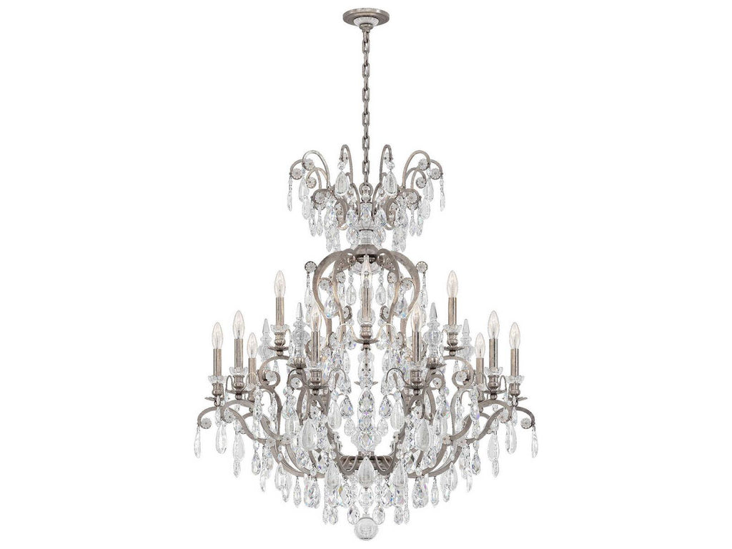 Schonbek 16-Light Renaissance Rock Crystal Candelabra Chandelier with Quartz Crystal