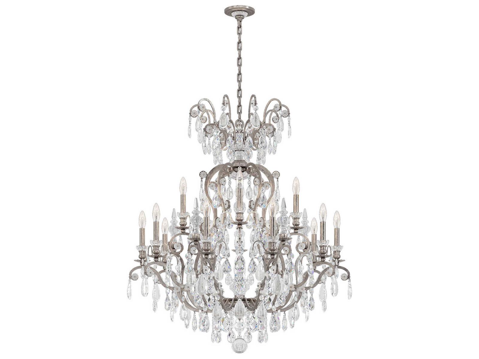 Schonbek 16-Light Renaissance Rock Crystal Candelabra Chandelier with Quartz Crystal