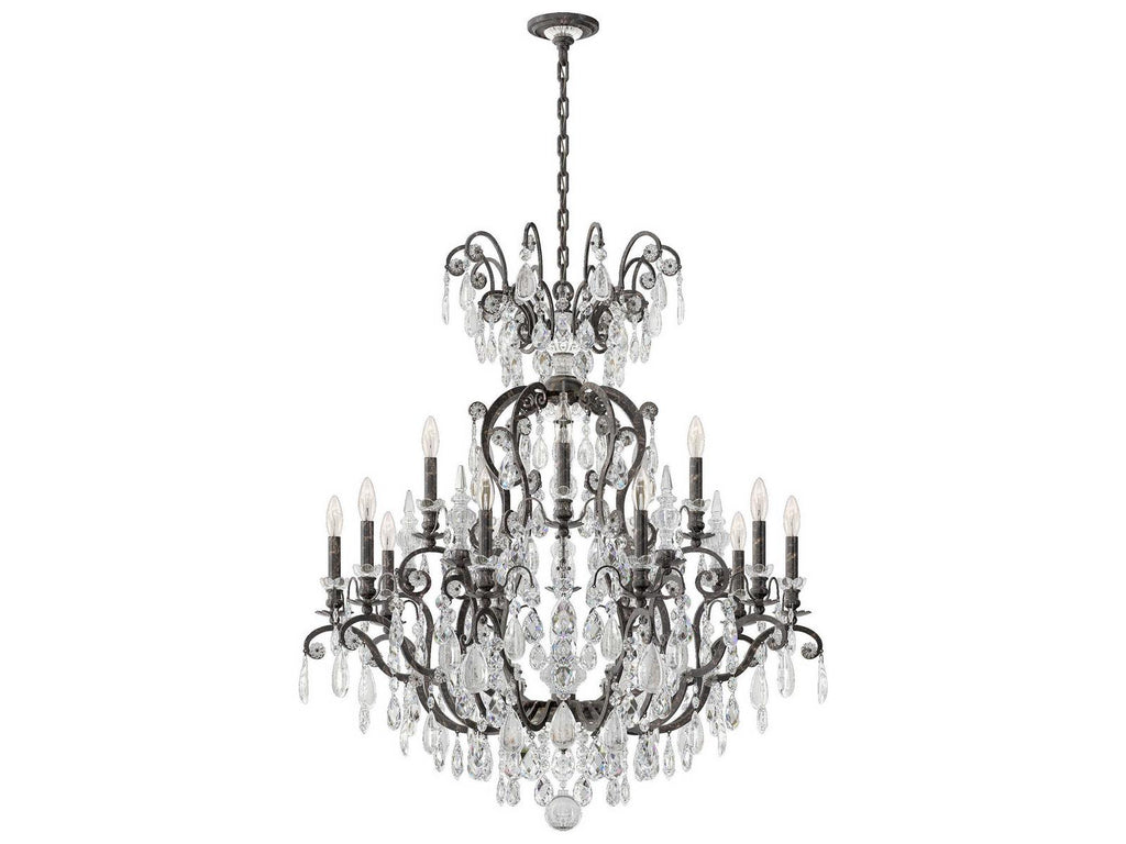 Schonbek 16-Light Renaissance Rock Crystal Candelabra Chandelier with Quartz Crystal