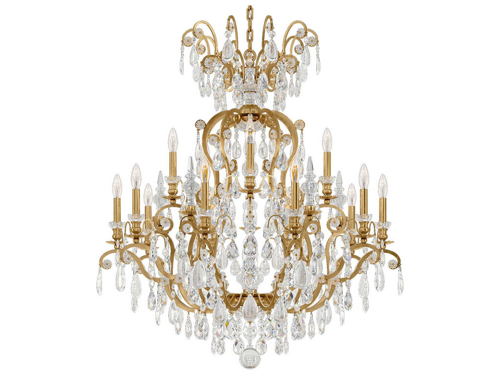Schonbek 16-Light Renaissance Rock Crystal Candelabra Chandelier with Quartz Crystal
