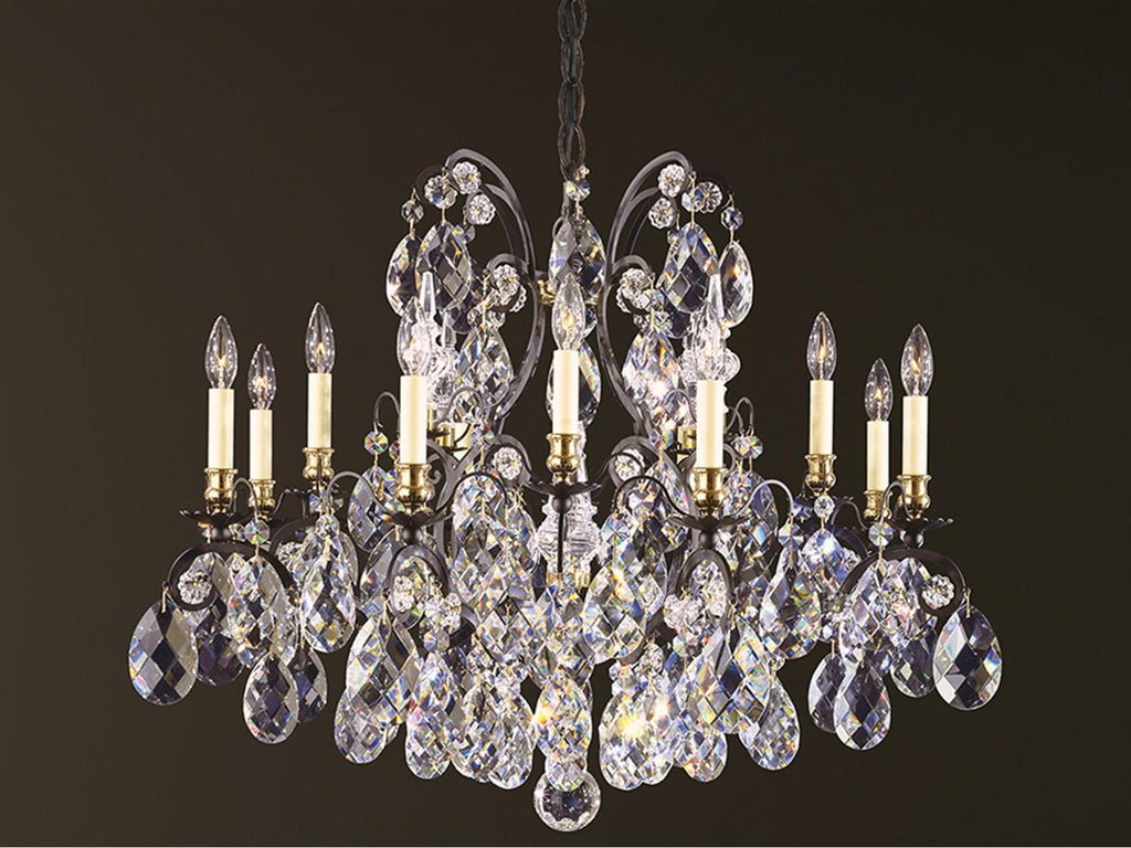Schonbek Renaissance 13-Light Pewter Crystal Candelabra Chandelier