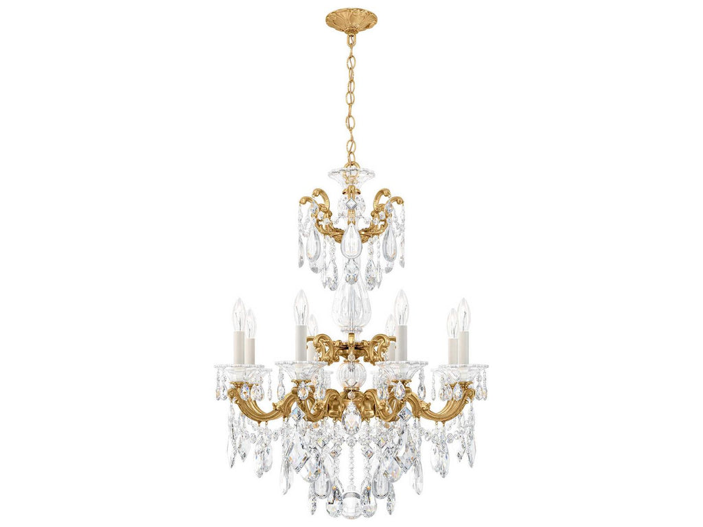Schonbek La Scala 8-Light Silver Crystal Candelabra Chandelier
