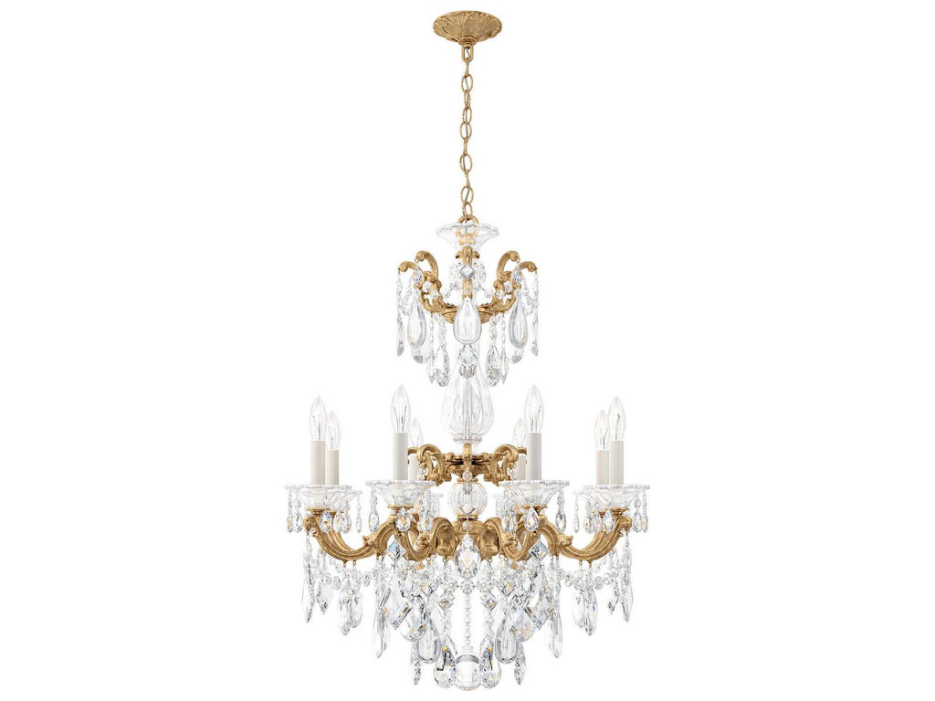 Schonbek La Scala 8-Light Silver Crystal Candelabra Chandelier