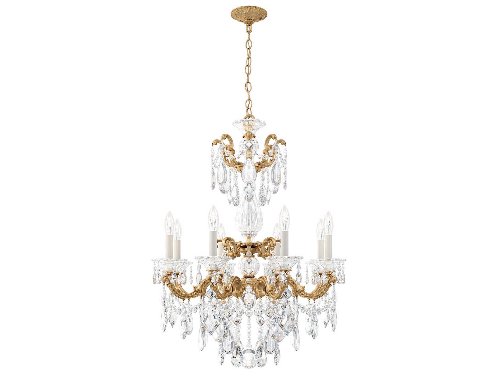 Schonbek La Scala 8-Light Silver Crystal Candelabra Chandelier
