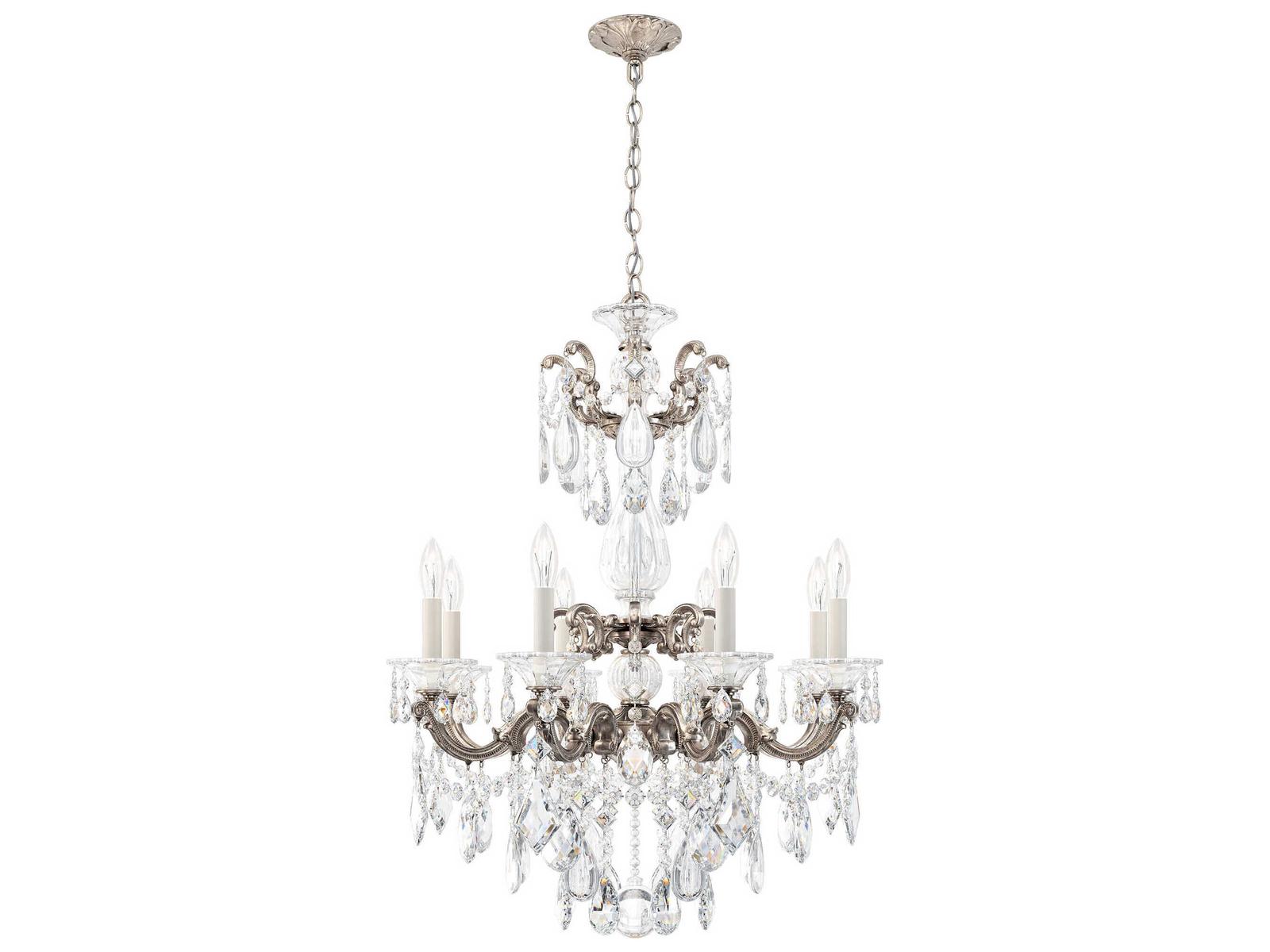 Schonbek La Scala 8-Light Silver Crystal Candelabra Chandelier
