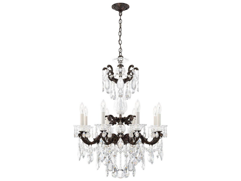 Schonbek La Scala 8-Light Silver Crystal Candelabra Chandelier