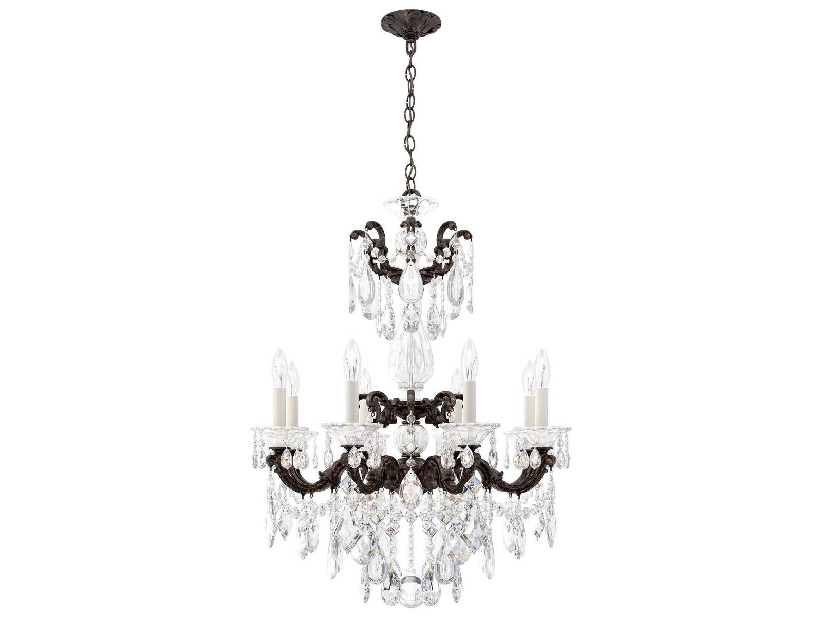 Schonbek La Scala 8-Light Silver Crystal Candelabra Chandelier