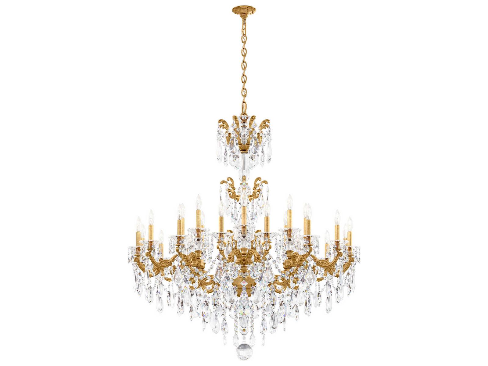 Schonbek 24-Light La Scala Crystal Chandelier in Heirloom Gold
