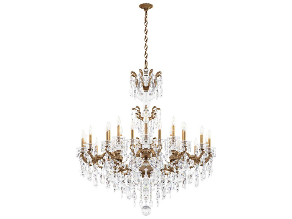 Schonbek 24-Light La Scala Crystal Chandelier in Heirloom Gold