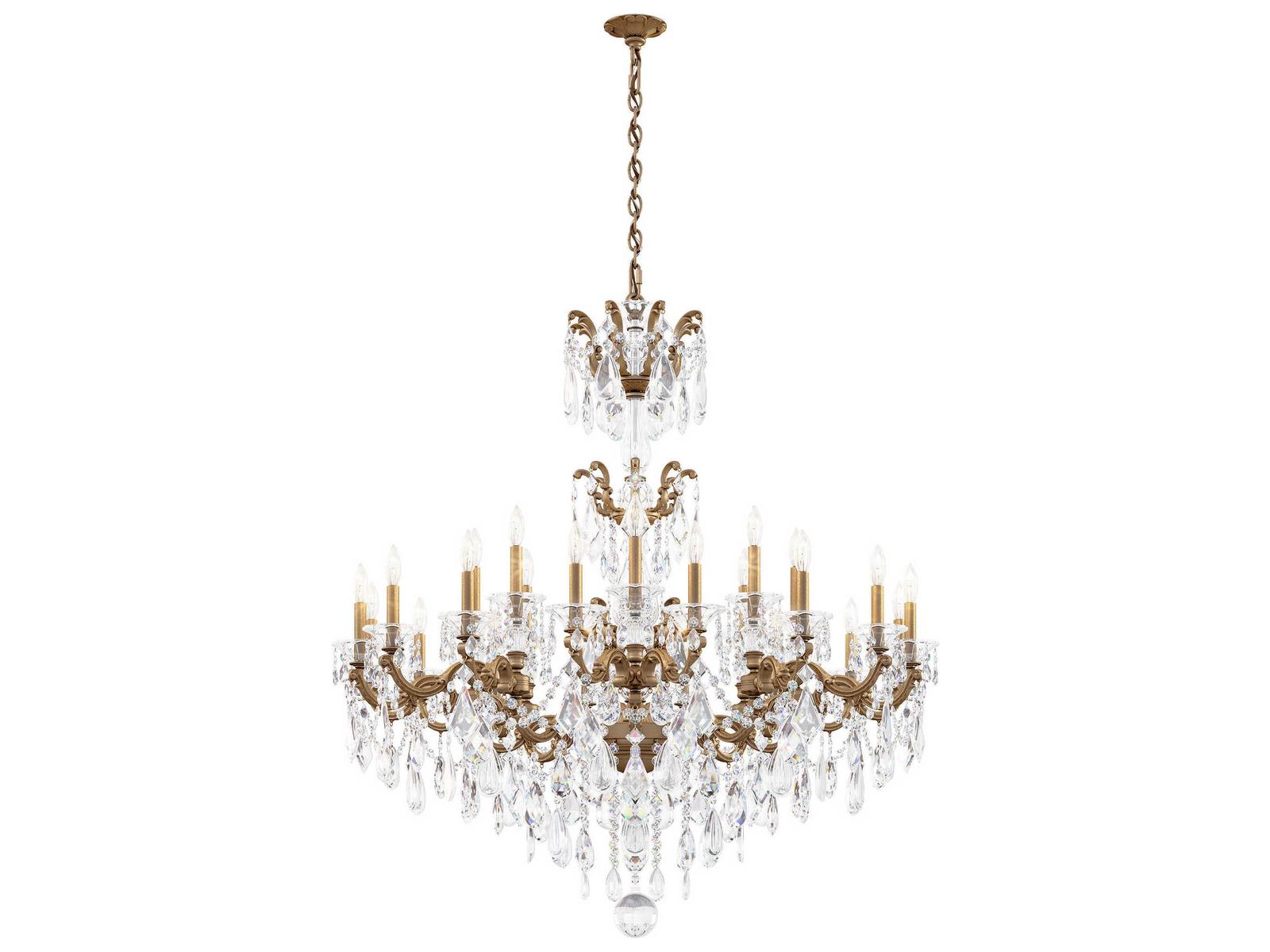 Schonbek 24-Light La Scala Crystal Chandelier in Heirloom Gold