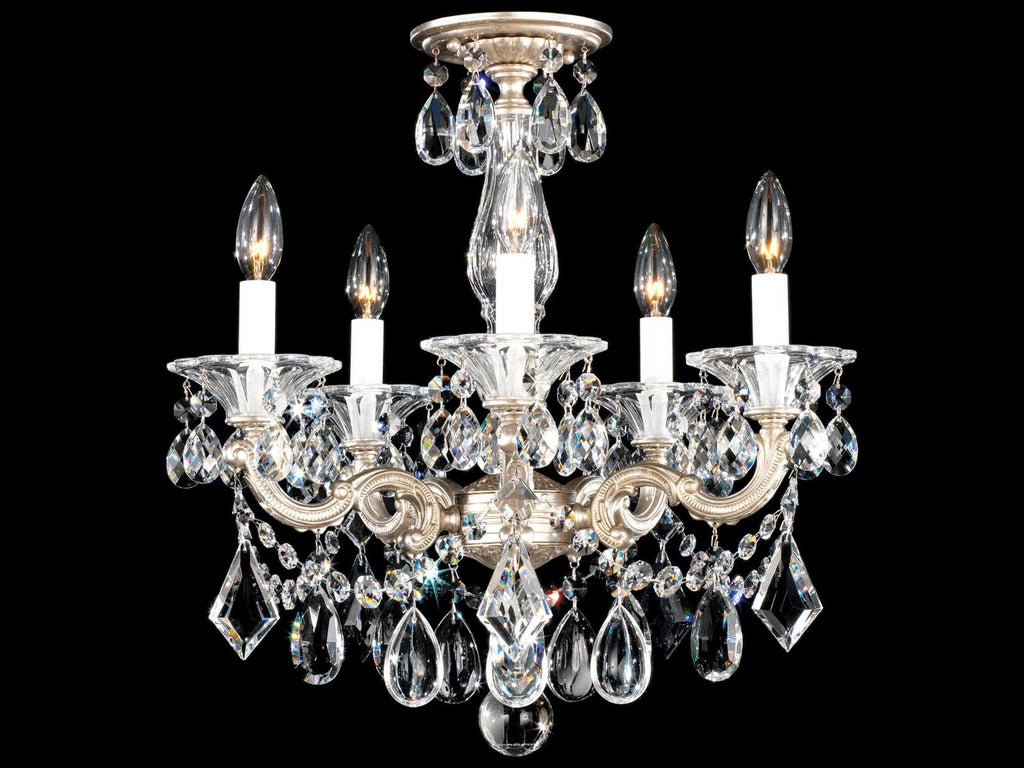 Schonbek La Scala 5-Light Silver Crystal Candelabra Chandelier