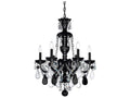 Schonbek Hamilton Rock Crystal 6-Light Chandelier in Jet Black