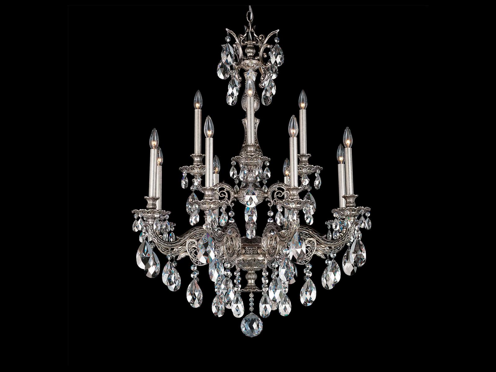 Schonbek Milano 12-Light Crystal Candelabra Chandelier