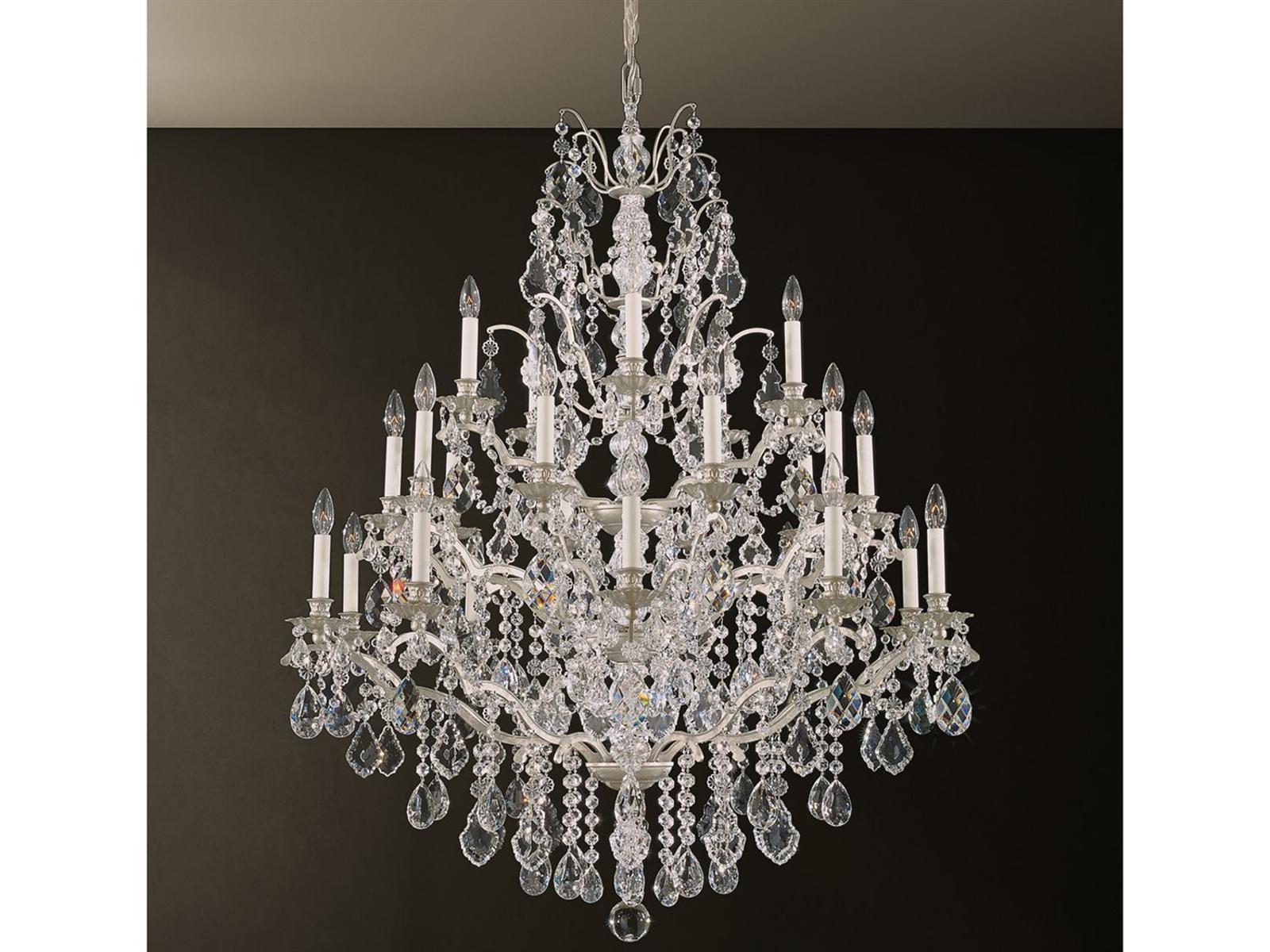 Schonbek Bordeaux 25-Light Chandelier in Antique Silver with Heritage Crystal