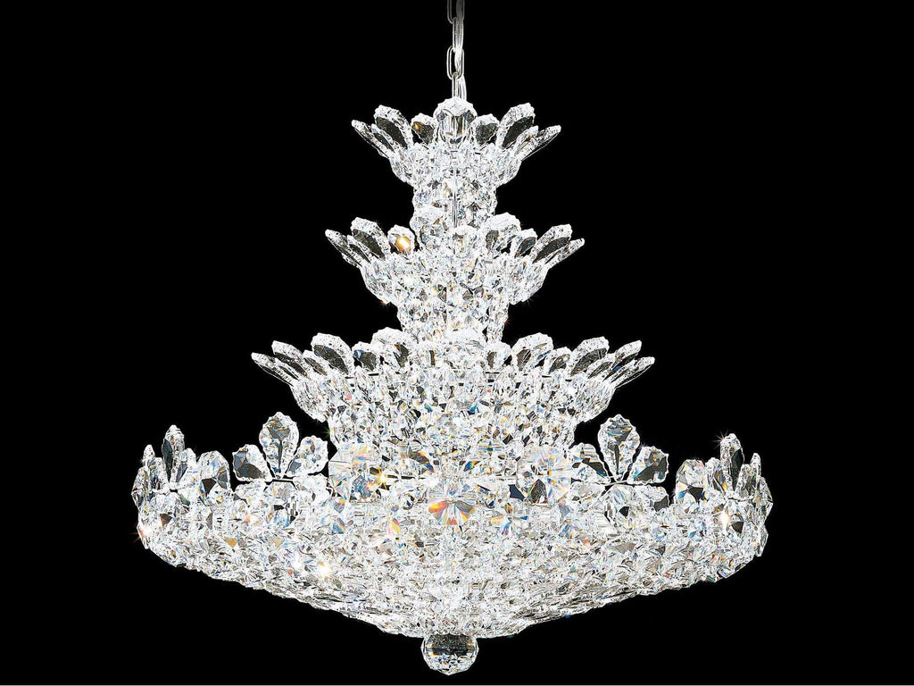 Schonbek 30-Light Trilliane Candelabra Chandelier in Polished Stainless Steel with Crystal Accents