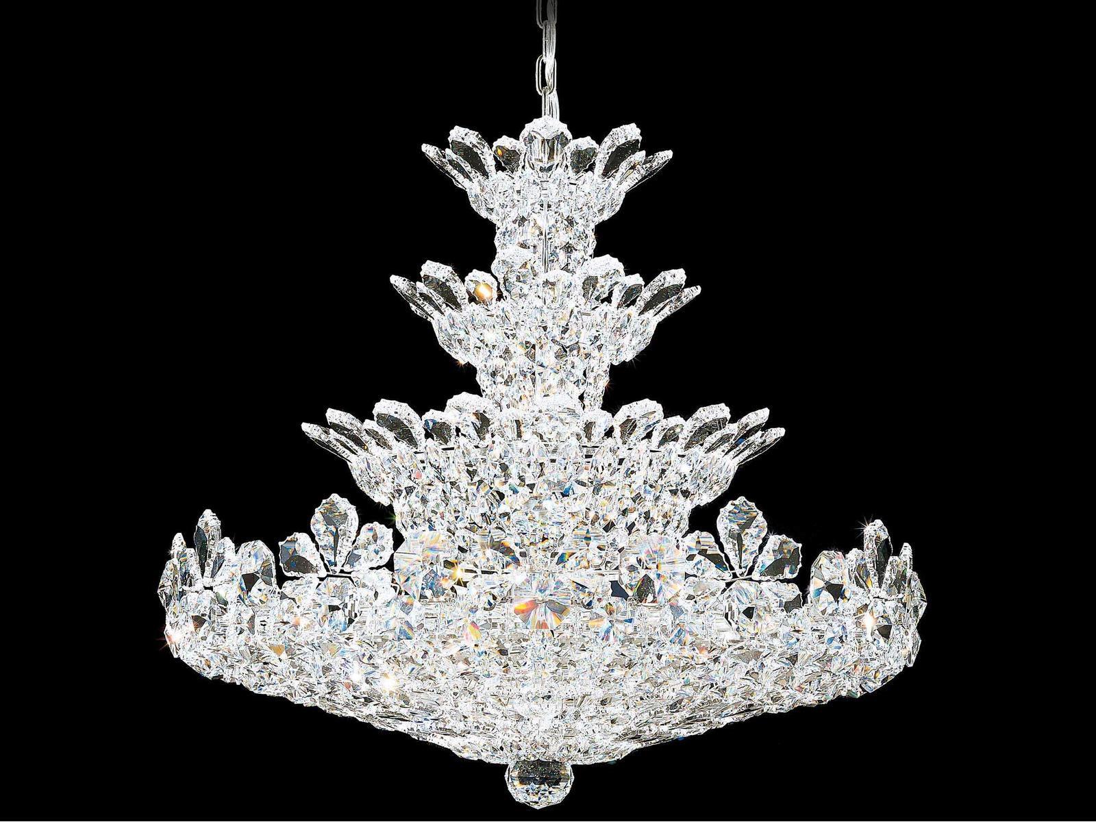 Schonbek 30-Light Trilliane Candelabra Chandelier in Polished Stainless Steel with Crystal Accents