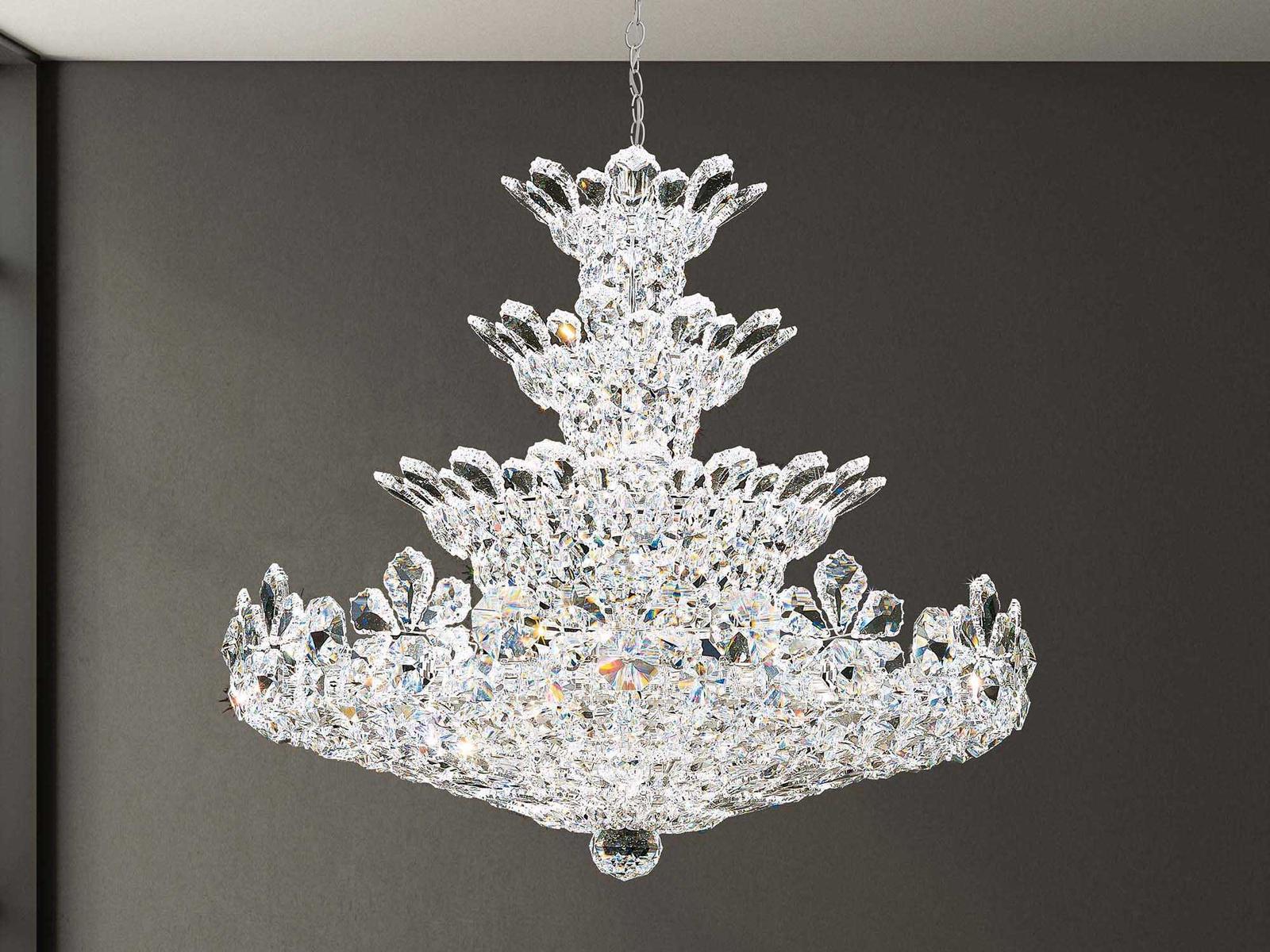 Schonbek 30-Light Trilliane Candelabra Chandelier in Polished Stainless Steel with Crystal Accents