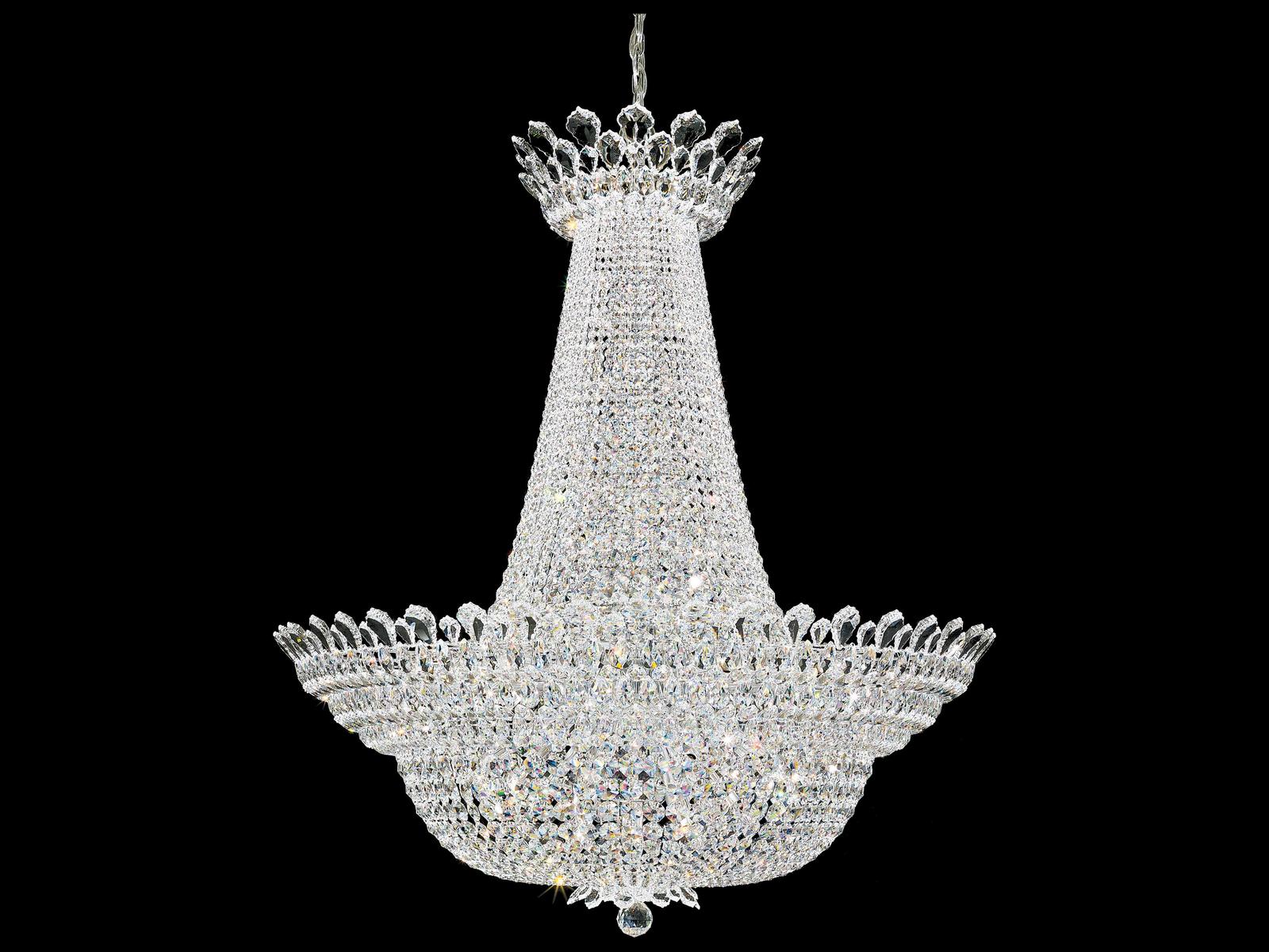 Schonbek 76-Light Trilliane Chandelier Polished Silver with Heritage Crystal