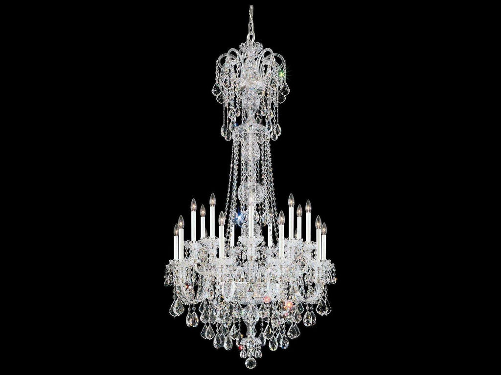 Schonbek Olde World 23-Light Candelabra Chandelier in Polished Silver