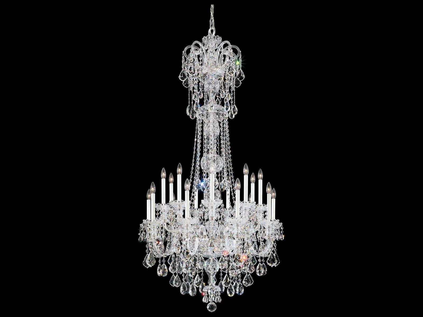 Schonbek Olde World 23-Light Candelabra Chandelier in Polished Silver