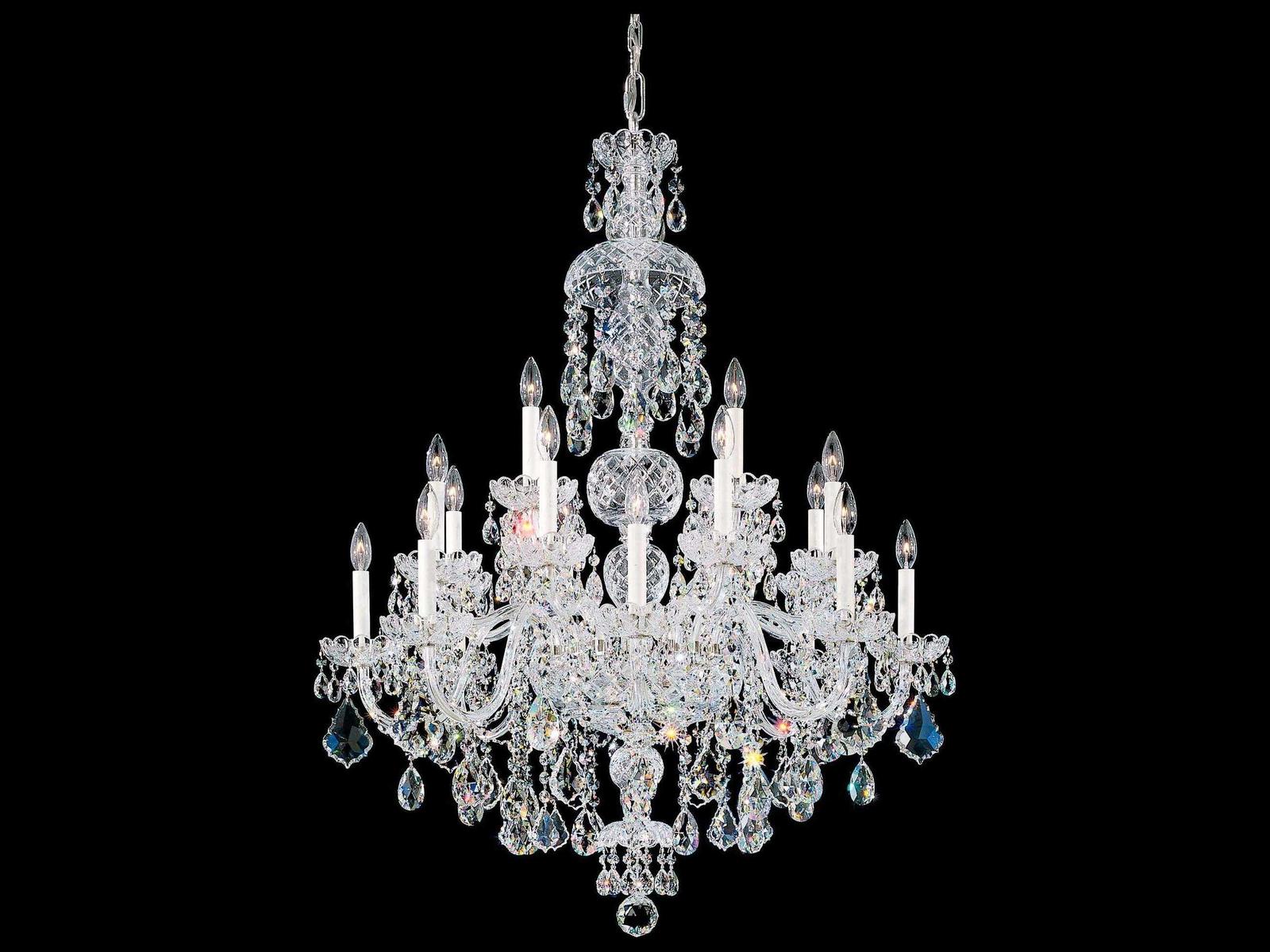 Schonbek Olde World 25-Light Candelabra Chandelier with Silver Crystal
