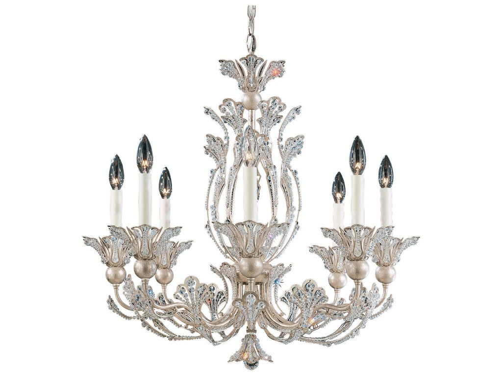Schonbek 8-Light Rivendell Silver Crystal Candelabra Chandelier