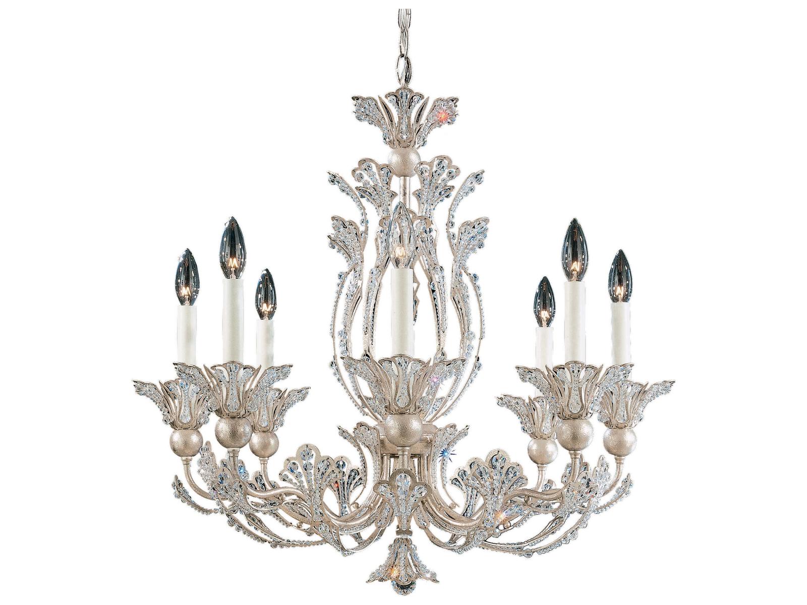 Schonbek 8-Light Rivendell Silver Crystal Candelabra Chandelier