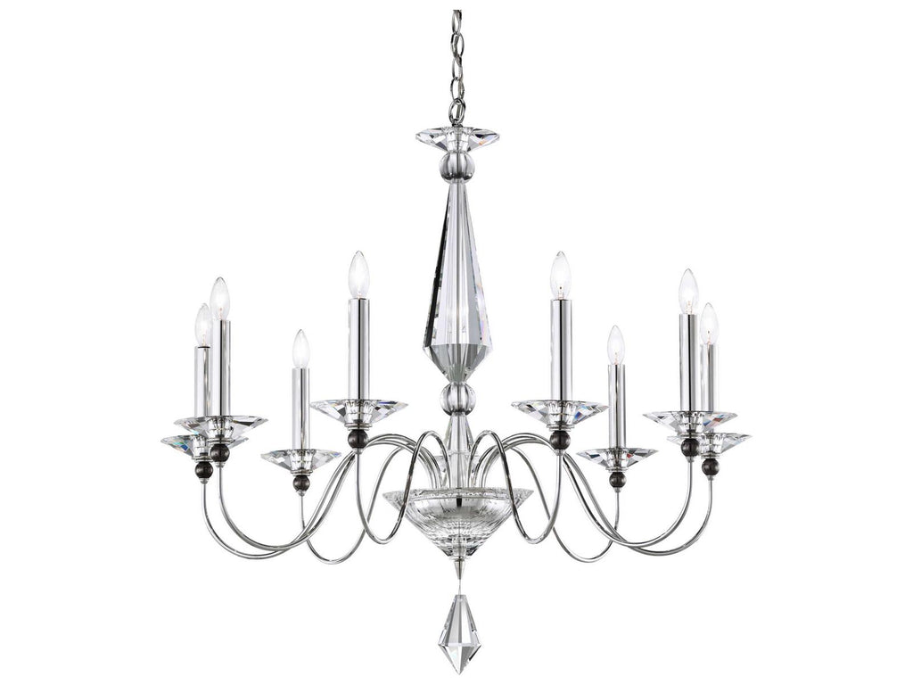 Schonbek 9-Light Jasmine Crystal Chandelier in Polished Silver
