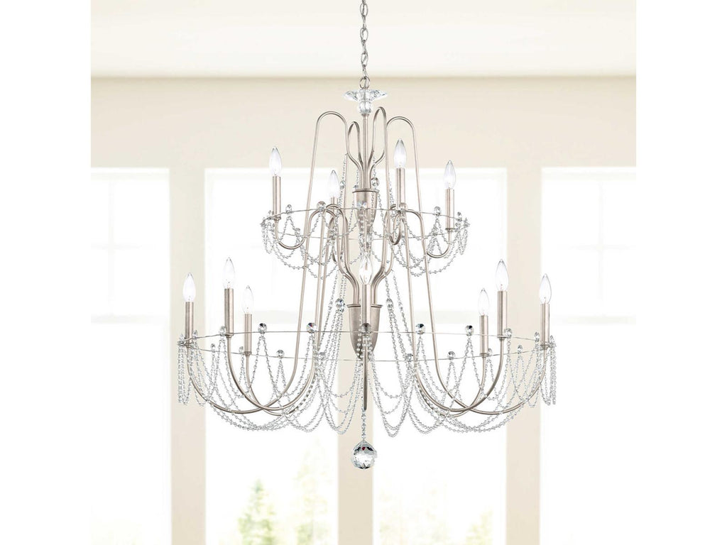 Schonbek 12-Light Esmery Candelabra Chandelier with Optic Crystal