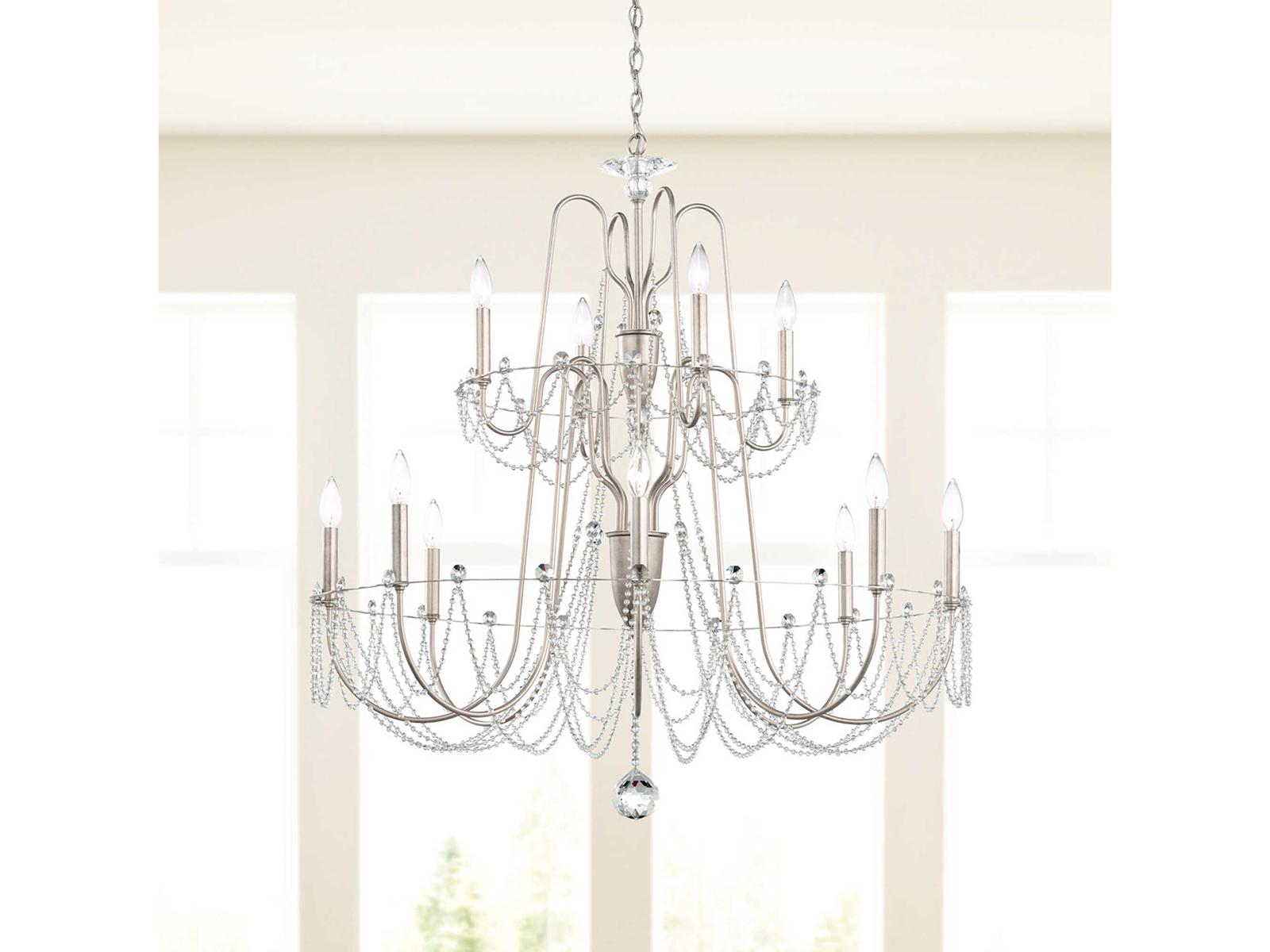 Schonbek 12-Light Esmery Candelabra Chandelier with Optic Crystal
