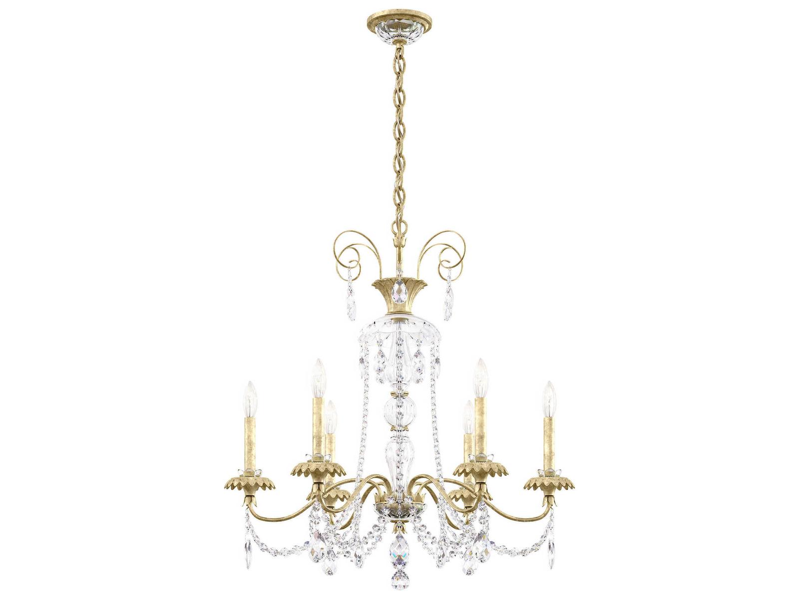 Schonbek Helenia 6-Light Antique Silver Crystal Candelabra Chandelier