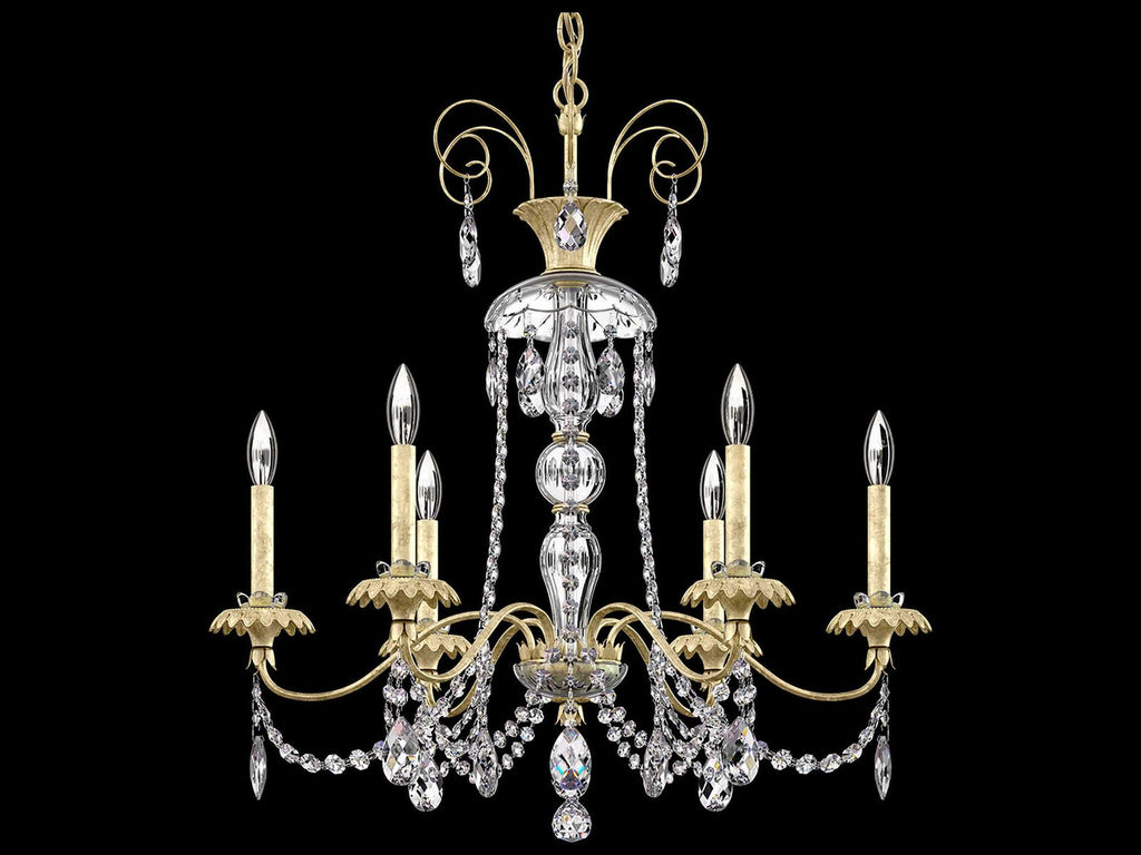 Schonbek Helenia 6-Light Antique Silver Crystal Candelabra Chandelier