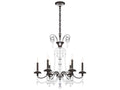 Schonbek Helenia 6-Light Candelabra Chandelier with Clear Heritage Handcut Crystal in Black Finish