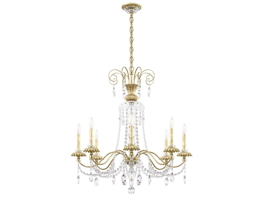 Schonbek Helenia 8-Light Heirloom Silver Crystal Candelabra Chandelier