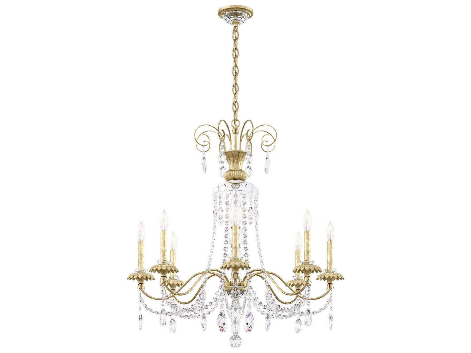 Schonbek Helenia 8-Light Heirloom Silver Crystal Candelabra Chandelier
