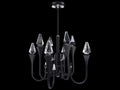 Schonbek Plumeria 8-Light LED Chandelier in Black with Clear Optic Crystal