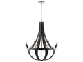 Schonbek 8-Light Crystal Empire Candelabra Chandelier in Grizzly Black Leather