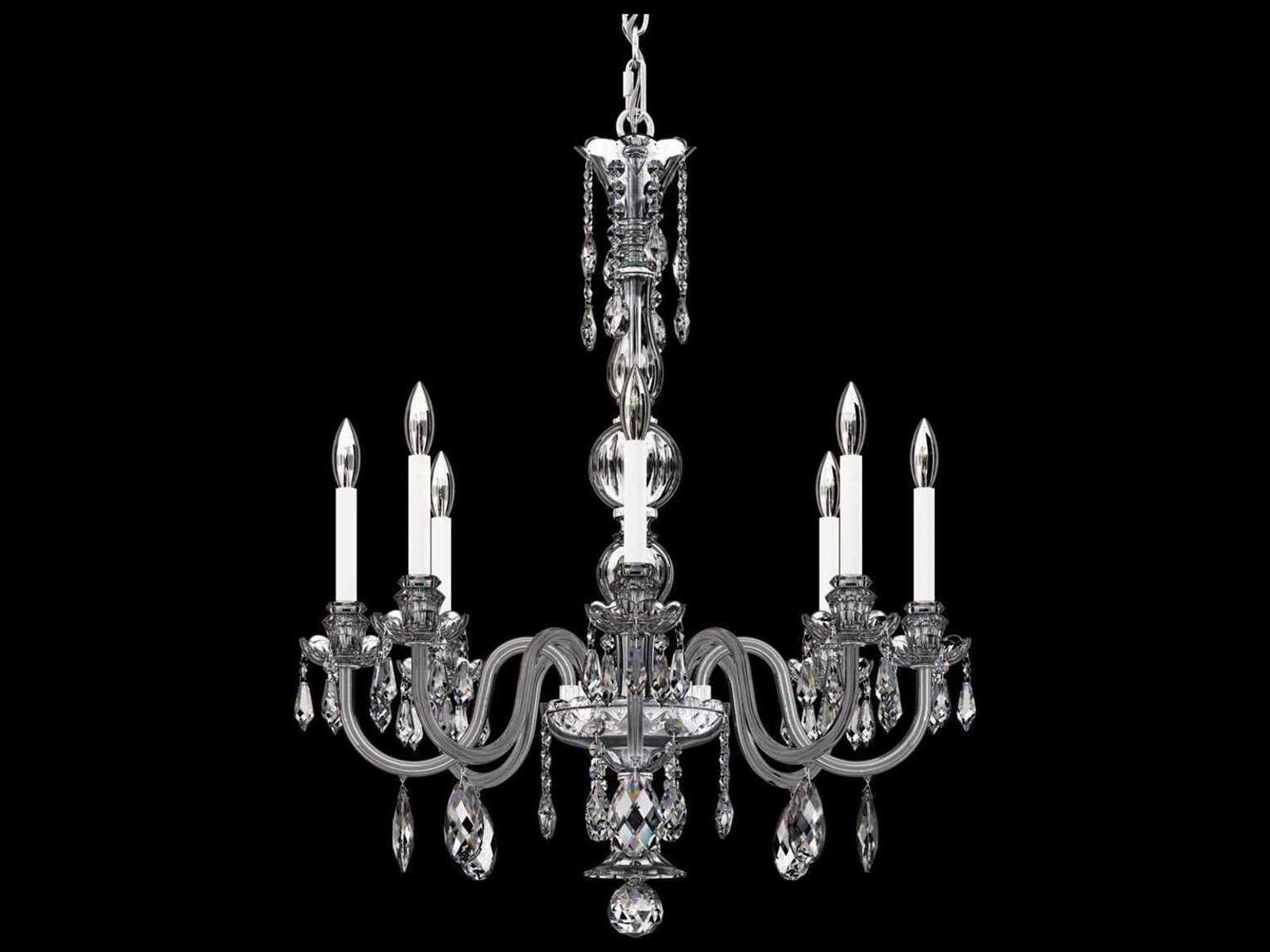 Schonbek Hamilton Nouveau 8-Light Crystal Chandelier in Polished Silver