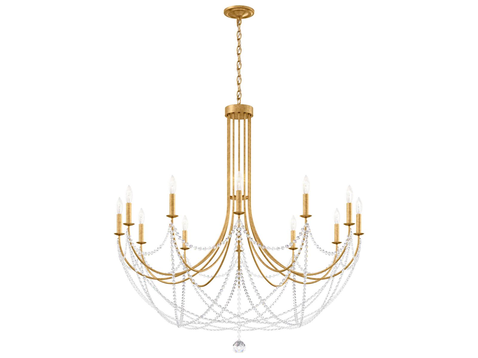 Schonbek Verdana 12-Light Heirloom Gold Crystal Chandelier