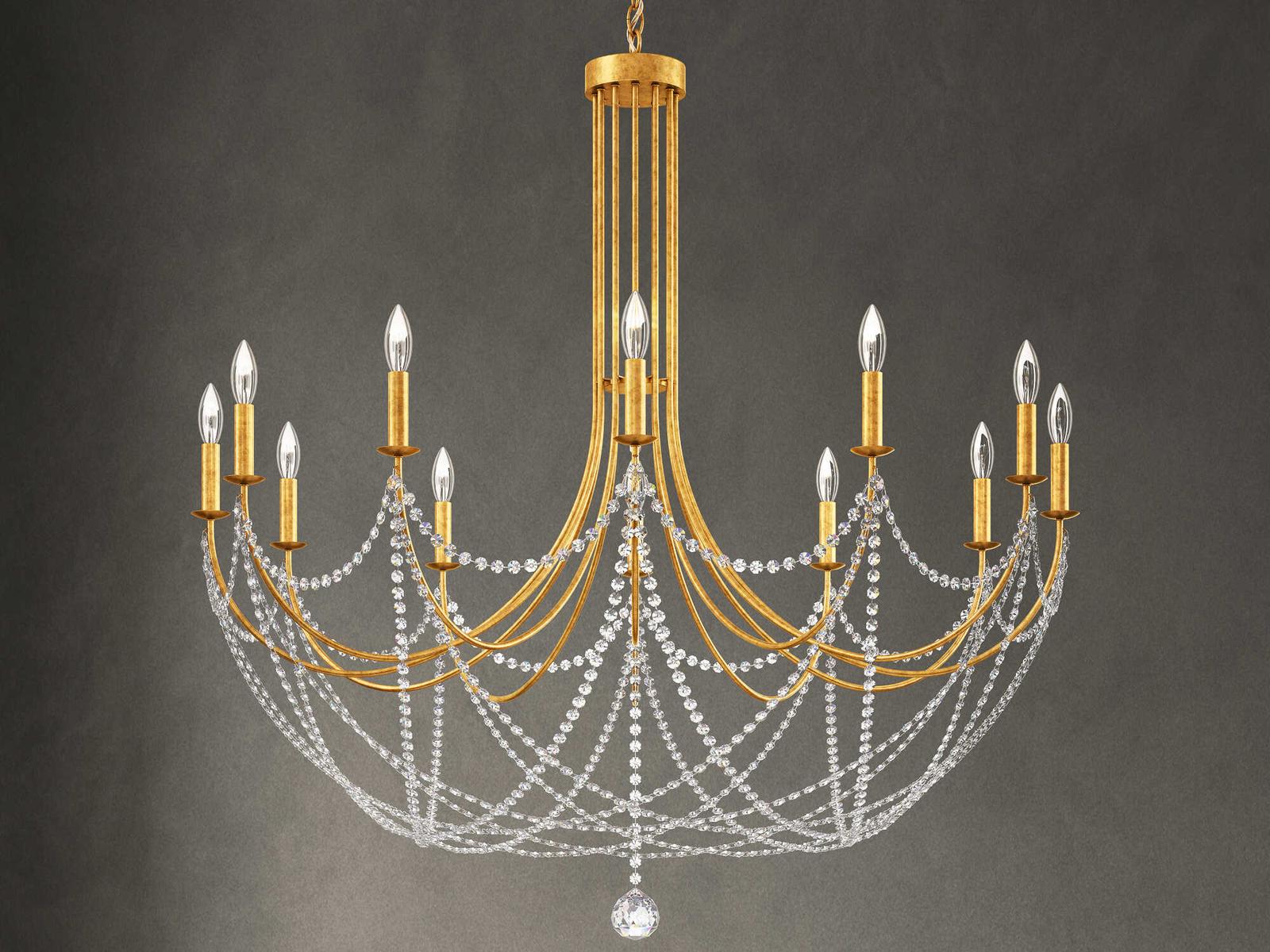 Schonbek Verdana 12-Light Heirloom Gold Crystal Chandelier
