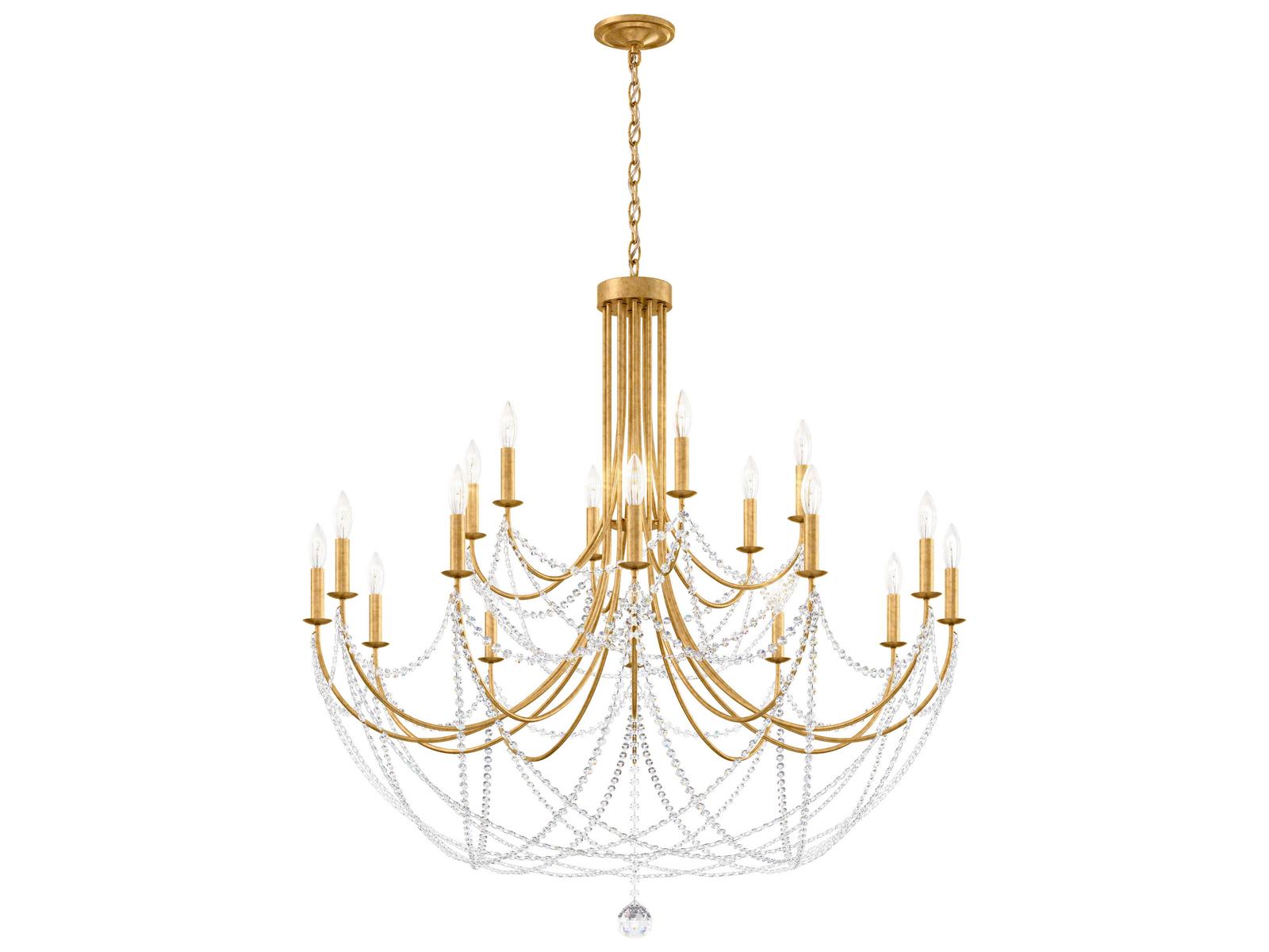 Schonbek 18-Light Verdana Crystal Candelabra Chandelier in Heirloom Gold