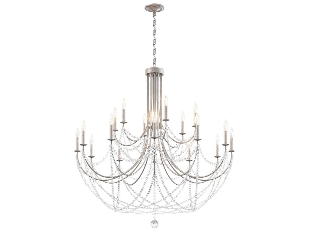 Schonbek Verdana 18-Light Antique Silver Crystal Chandelier