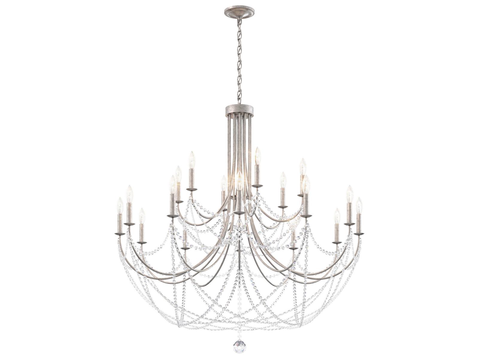Schonbek Verdana 18-Light Antique Silver Crystal Chandelier