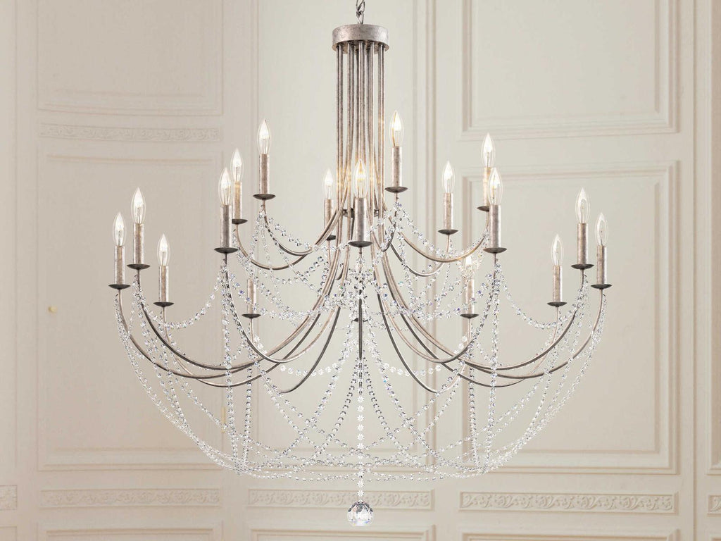Schonbek Verdana 18-Light Antique Silver Crystal Chandelier