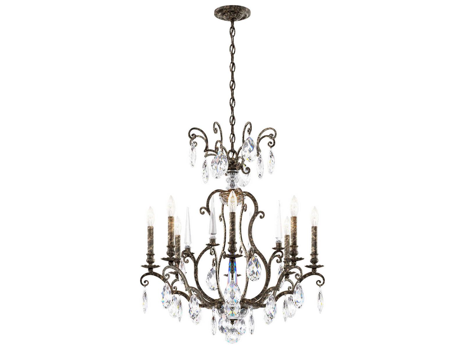 Schonbek 8-Light Renaissance Nouveau Candelabra Chandelier in Heirloom Bronze