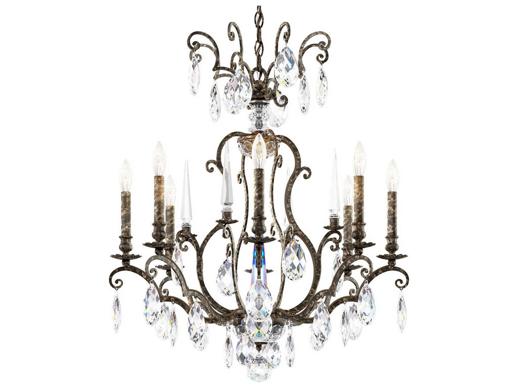 Schonbek 8-Light Renaissance Nouveau Candelabra Chandelier in Heirloom Bronze